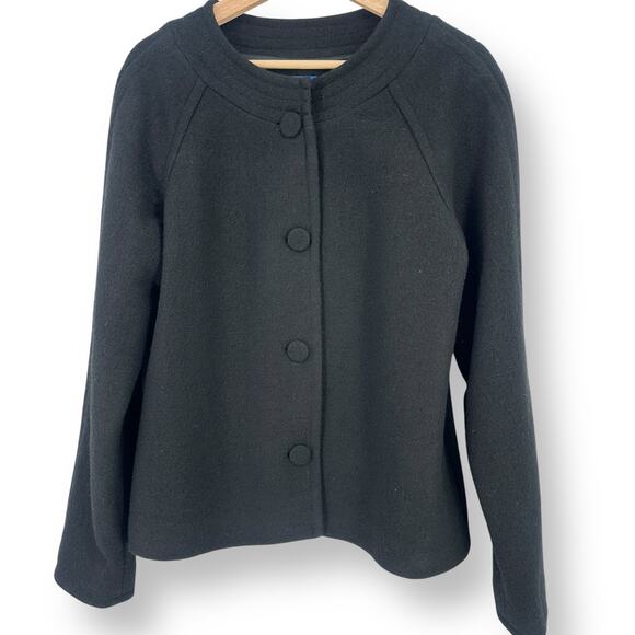 Pendleton 100% Merino Wool Coat Womens Sz Large Black - Picture 1 of 6